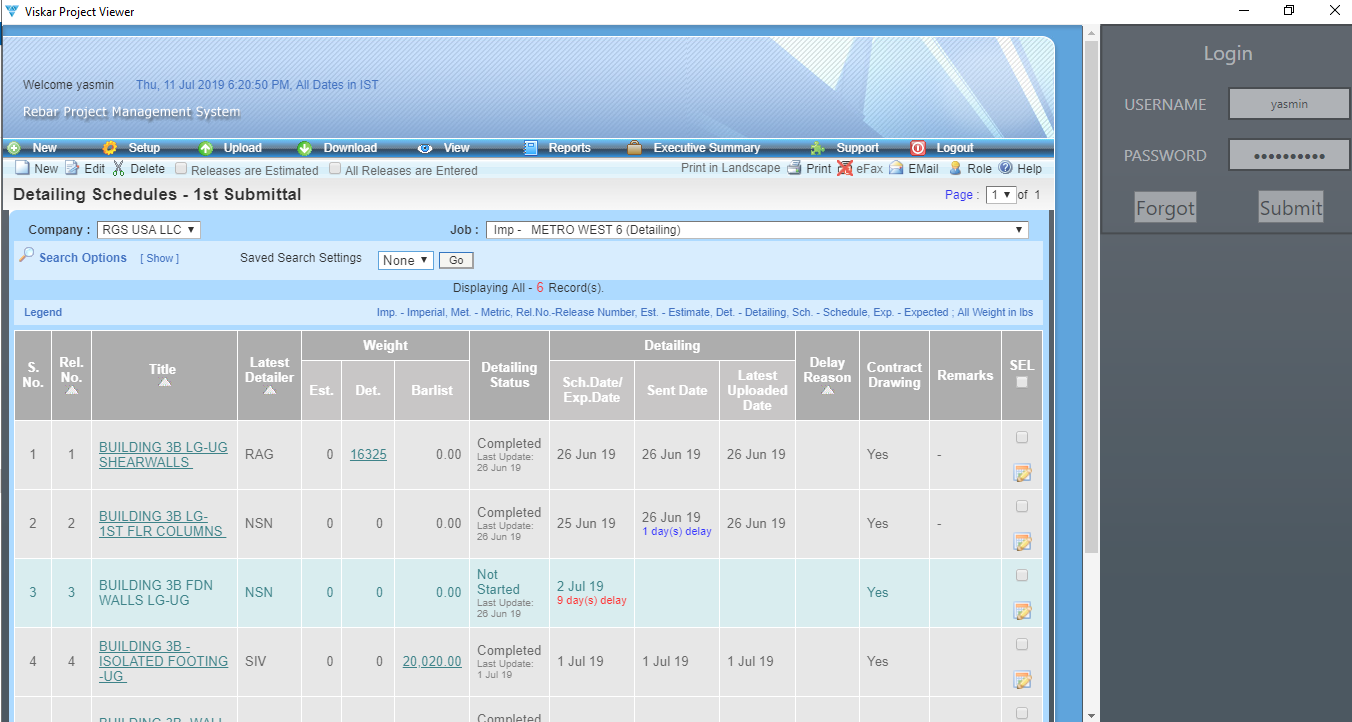 Rgs rebar software with crack